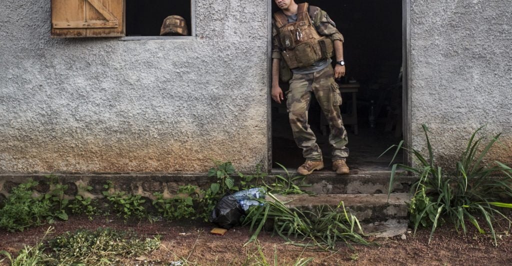 French Foreign Legionnaire stand in the door