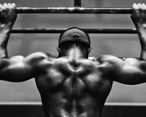 Legionnaire doing pull-ups during physical training