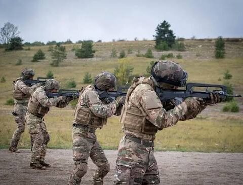 French Foreign Legion soldiers during a live-fire training exercise