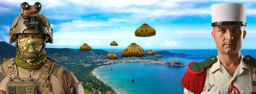 commando paratrooper legionnaire with white kepi