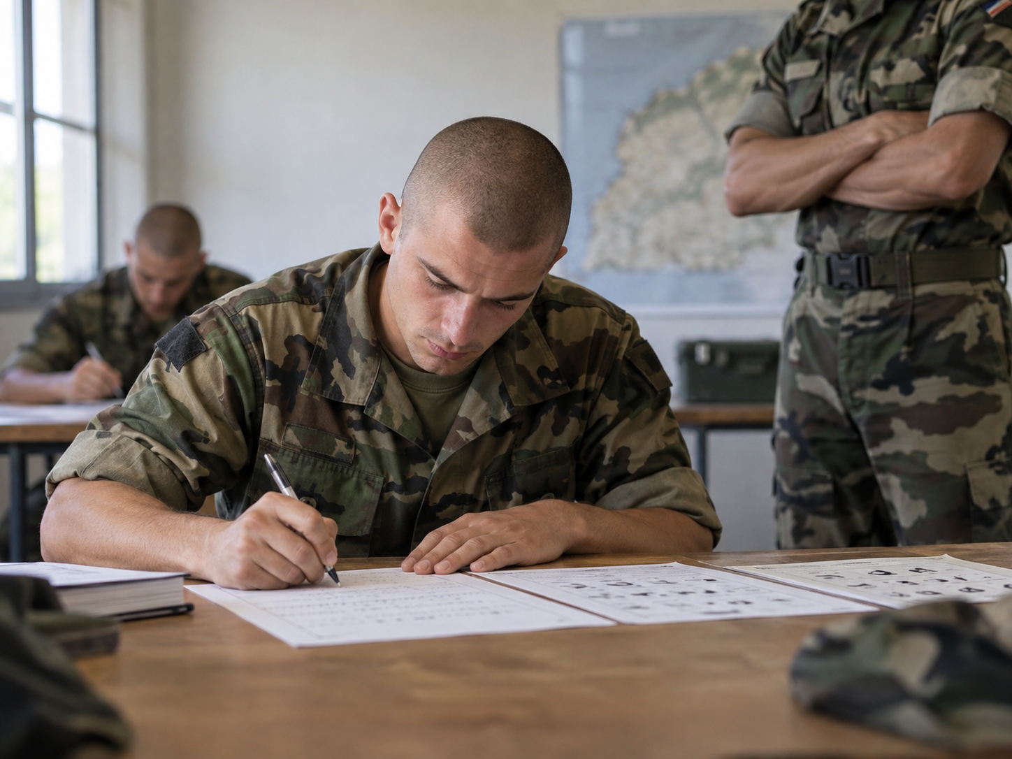Illustration of psychotechnical logic test preparation for French Foreign Legion selection